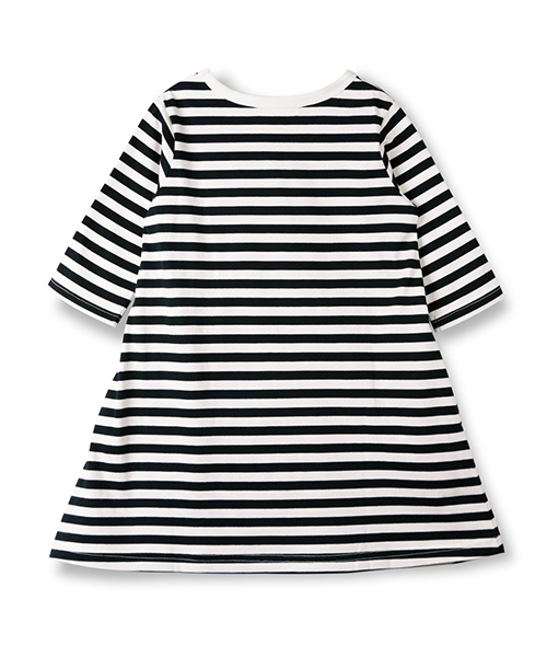BRANSHES（ブランシェス）の「ボーダー7分袖ワンピース（ワンピース・キッズ・レッド/ブラック・90cm/100cm/130cm/120cm/110cm/140cm）」の5枚目の写真