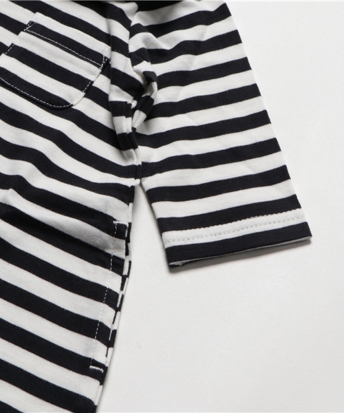 BRANSHES（ブランシェス）の「ボーダー7分袖ワンピース（ワンピース・キッズ・レッド/ブラック・90cm/100cm/130cm/120cm/110cm/140cm）」の8枚目の写真