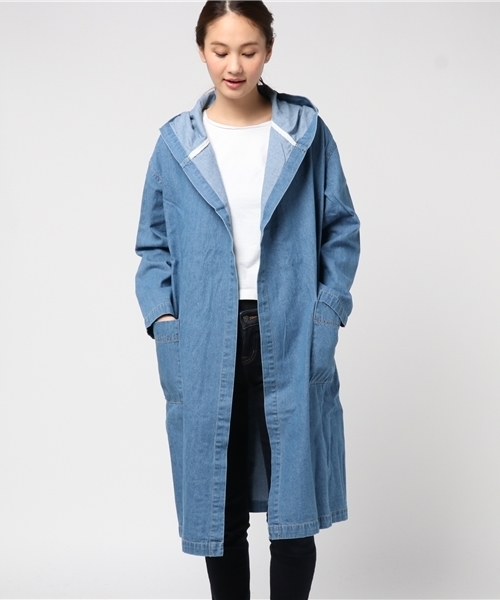 MERLOT(メルロー)の「ダンガリーデニムライトフーディコート541-1527TK(その他アウター・レディース・ネイビー/ライトブルー/ブルー・FREE)」の20枚目の写真