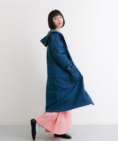 MERLOT(メルロー)の「ダンガリーデニムライトフーディコート541-1527TK(その他アウター・レディース・ネイビー/ライトブルー/ブルー・FREE)」の8枚目の写真