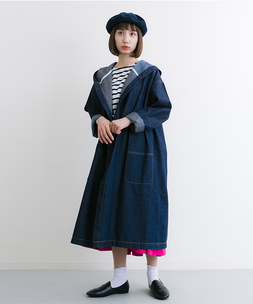 MERLOT(メルロー)の「ダンガリーデニムライトフーディコート541-1527TK(その他アウター・レディース・ネイビー/ライトブルー/ブルー・FREE)」の5枚目の写真