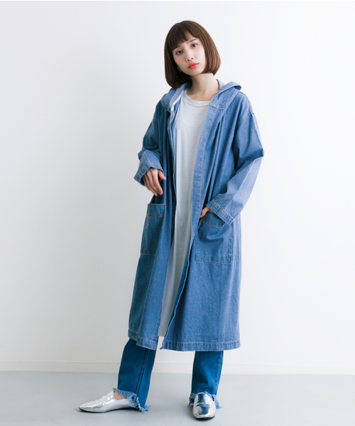 MERLOT(メルロー)の「ダンガリーデニムライトフーディコート541-1527TK(その他アウター・レディース・ネイビー/ライトブルー/ブルー・FREE)」の7枚目の写真