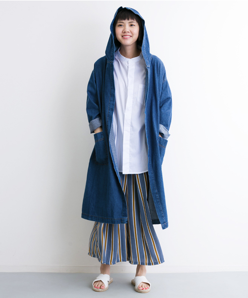 MERLOT(メルロー)の「ダンガリーデニムライトフーディコート541-1527TK(その他アウター・レディース・ネイビー/ライトブルー/ブルー・FREE)」の10枚目の写真