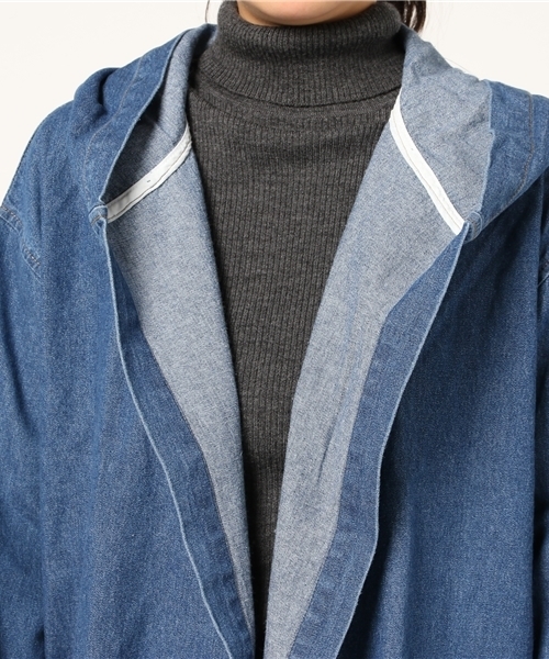 MERLOT(メルロー)の「ダンガリーデニムライトフーディコート541-1527TK(その他アウター・レディース・ネイビー/ライトブルー/ブルー・FREE)」の13枚目の写真