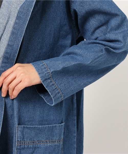 MERLOT(メルロー)の「ダンガリーデニムライトフーディコート541-1527TK(その他アウター・レディース・ネイビー/ライトブルー/ブルー・FREE)」の14枚目の写真