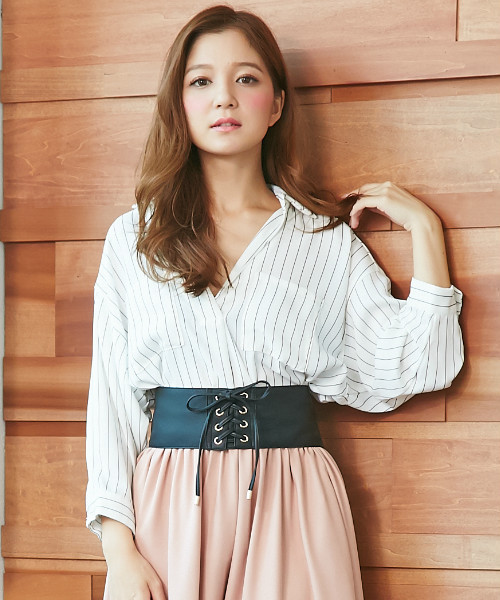 Ingni イング の 両ポケ付トロミスキッパー7分袖シャツ レディーストップス 17ss シャツ ブラウス Wear