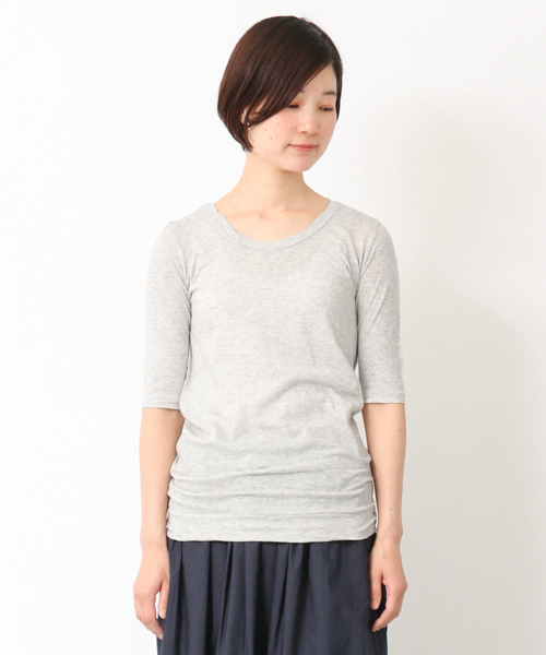 かぐれ（カグレ）の「かぐれ ガーゼ天竺Tシャツ（Tシャツ/カットソー・レディース・ホワイト/ブラック/グレー・FREE）」の3枚目の写真