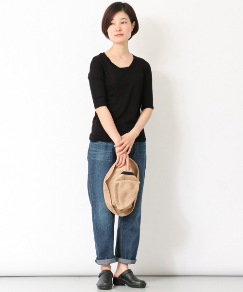 かぐれ（カグレ）の「かぐれ ガーゼ天竺Tシャツ（Tシャツ/カットソー・レディース・ホワイト/ブラック/グレー・FREE）」の9枚目の写真