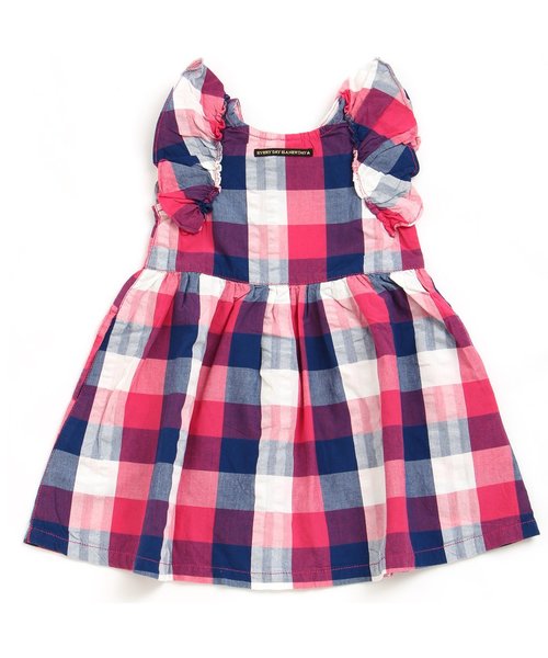 BREEZE（ブリーズ）の「袖フリルチェックワンピース（ワンピース・キッズ・ピンク/チャコール/イエロー・140/95/110/90/130/80/120/100）」の11枚目の写真