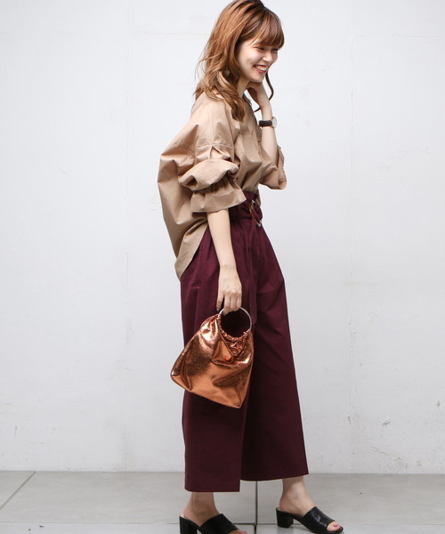 natural couture（ナチュラルクチュール）の「PPキャンディスリーブBL（シャツ/ブラウス・レディース・ベージュ/アイボリー/ブラック/カーキ/ブラウン・FREE）」の12枚目の写真