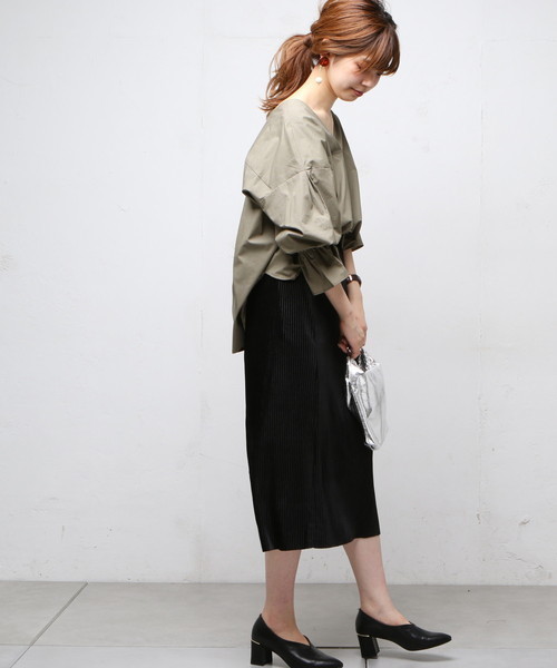 natural couture（ナチュラルクチュール）の「PPキャンディスリーブBL（シャツ/ブラウス・レディース・ベージュ/アイボリー/ブラック/カーキ/ブラウン・FREE）」の14枚目の写真