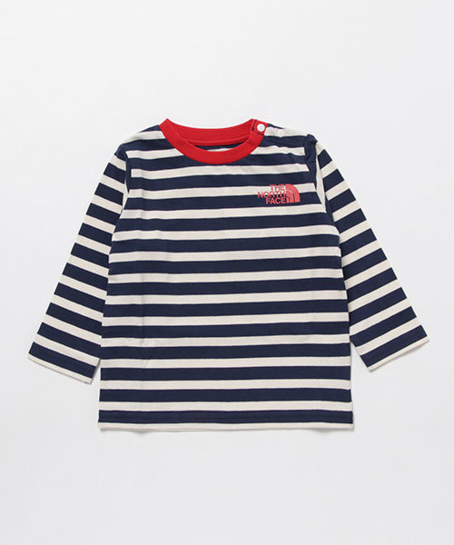 THE NORTH FACE（ザノースフェイス）の「ザ・ノース・フェイス　ベビーカットソー / ロングスリーブボーダーティー（Tシャツ/カットソー・キッズ・イエロー/レッド/ダークブルー・70/90/80）」の2枚目の写真