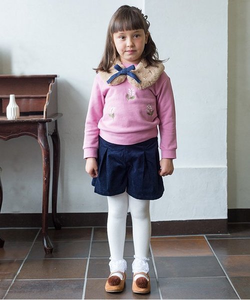 apres les cours（アプレレクール）の「ウエストスカラップキュロット（その他パンツ・キッズ・ベージュ/ラベンダー/ネイビー・80/90/100/110/120/130/140）」の6枚目の写真