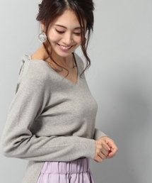 Andemiu | Ｂ／リボンニットプルオーバー772005(ニット/セーター)