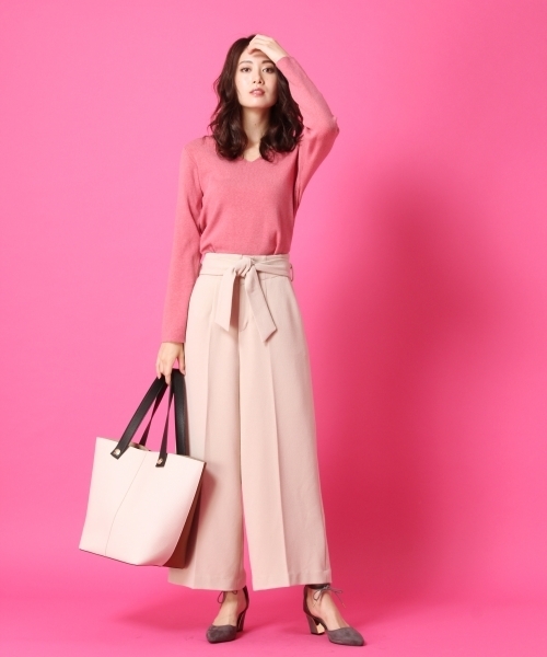 Andemiu（アンデミュウ）の「Ｂ／リボンニットプルオーバー772005（ニット/セーター・レディース・ピンク/ベビーピンク/ブルー/ブラック/ライトグレー・FREE）」の6枚目の写真