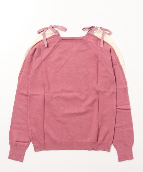 KOBE LETTUCE（コウベレタス）の「ショルダーレースニットプルオーバー（ニット/セーター・レディース・ブラック/サックスブルー/ピンク/アイボリー・FREE）」の5枚目の写真
