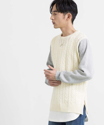 WEGO/サイドジップケーブルニット