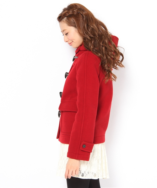 Another Edition（アナザーエディション）の「AE[A]Wフェイス MLT DFL CT（ダッフルコート・レディース・ベージュ/レッド/ネイビー・SMALL/MEDIUM）」の4枚目の写真