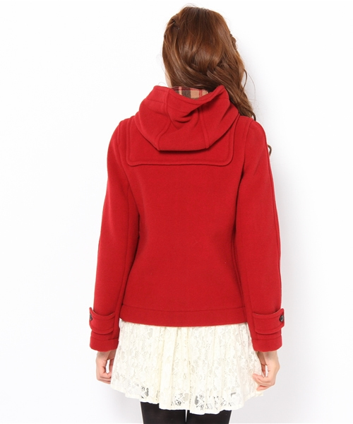 Another Edition（アナザーエディション）の「AE[A]Wフェイス MLT DFL CT（ダッフルコート・レディース・ベージュ/レッド/ネイビー・SMALL/MEDIUM）」の5枚目の写真