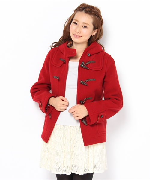 Another Edition（アナザーエディション）の「AE[A]Wフェイス MLT DFL CT（ダッフルコート・レディース・ベージュ/レッド/ネイビー・SMALL/MEDIUM）」の6枚目の写真