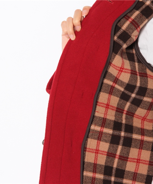 Another Edition（アナザーエディション）の「AE[A]Wフェイス MLT DFL CT（ダッフルコート・レディース・ベージュ/レッド/ネイビー・SMALL/MEDIUM）」の12枚目の写真