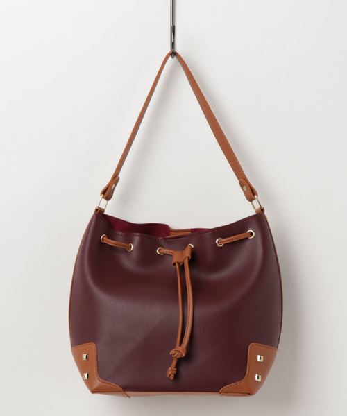 PLAIN CLOTHING（プレーンクロージング）の「ポーチ付き巾着2wayショルダーバッグ（ショルダーバッグ・レディース・ワイン/グレー/モカ/ブラック・FREE）」の10枚目の写真