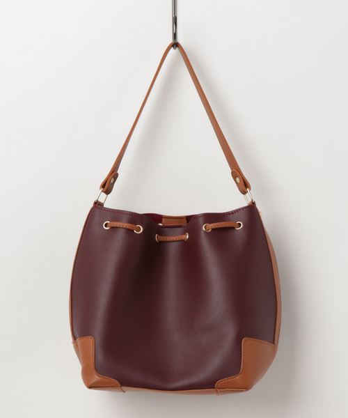 PLAIN CLOTHING（プレーンクロージング）の「ポーチ付き巾着2wayショルダーバッグ（ショルダーバッグ・レディース・ワイン/グレー/モカ/ブラック・FREE）」の5枚目の写真