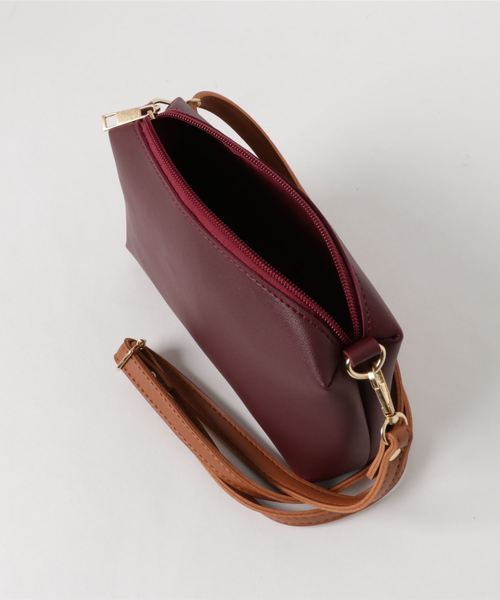 PLAIN CLOTHING（プレーンクロージング）の「ポーチ付き巾着2wayショルダーバッグ（ショルダーバッグ・レディース・ワイン/グレー/モカ/ブラック・FREE）」の9枚目の写真