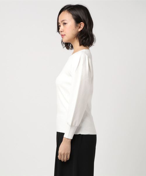 PEGGY LANA（ペギーラナ）の「Puff sleeve Knit PO（ニット/セーター・レディース・イエロー/ネイビー/ホワイト・FREE）」の5枚目の写真