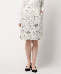 YECCA VECCA | P.モノトーン線画フラワースカート(スカート)