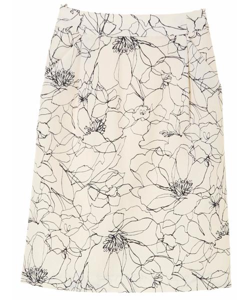 YECCA VECCA(イェッカヴェッカ)の「P.モノトーン線画フラワースカート(スカート・レディース・ネイビー/ホワイト・M/S)」の3枚目の写真