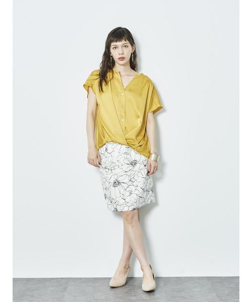 YECCA VECCA(イェッカヴェッカ)の「P.モノトーン線画フラワースカート(スカート・レディース・ネイビー/ホワイト・M/S)」の10枚目の写真