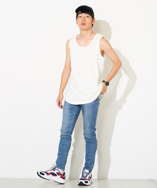 WEGO(ウィゴー)の「WEGO/【WEB限定】ワッフルラウンドロングタンクトップ(タンクトップ・メンズ・ブラック系その他5/杢グレー/ブラック/ホワイト/ベージュ/ライトベージュ・LARGE/SMALL/MEDIUM)」の16枚目の写真