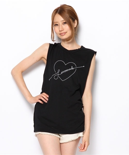 Another Edition（アナザーエディション）の「■LOVE/M HEART TT◆（タンクトップ・レディース・ホワイト/ブラック・フリー）」の10枚目の写真