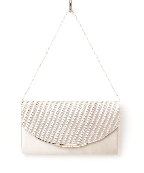 Cupid Heart（キューピッドハート）の「【Cupid Heart】結婚式BAG サテンプリーツバッグ（クラッチバッグ・レディース・ライトグレー/ベージュ/オフホワイト/ライトブラック・MEDIUM）」の8枚目の写真