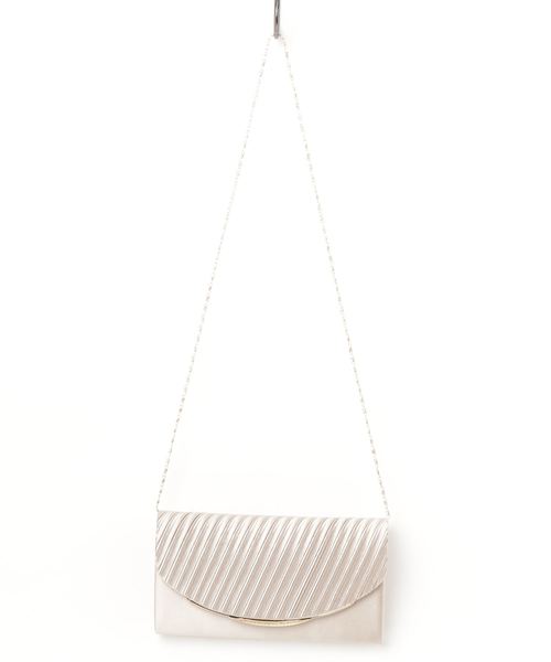 Cupid Heart（キューピッドハート）の「【Cupid Heart】結婚式BAG サテンプリーツバッグ（クラッチバッグ・レディース・ライトグレー/ベージュ/オフホワイト/ライトブラック・MEDIUM）」の12枚目の写真
