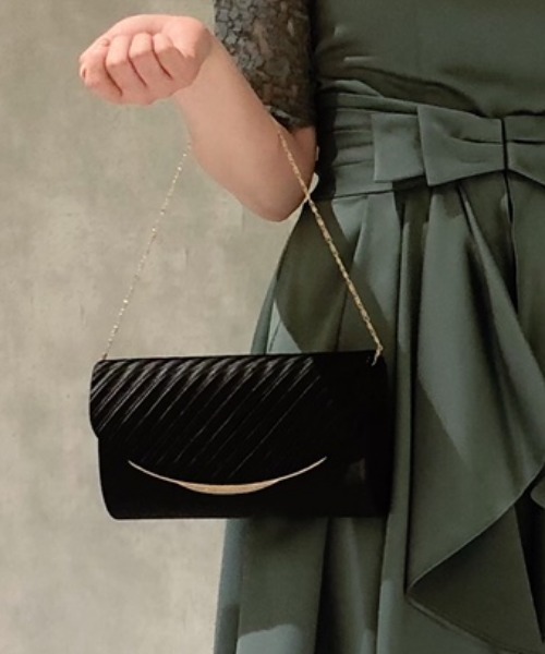 Cupid Heart（キューピッドハート）の「【Cupid Heart】結婚式BAG サテンプリーツバッグ（クラッチバッグ・レディース・ライトグレー/ベージュ/オフホワイト/ライトブラック・MEDIUM）」の19枚目の写真