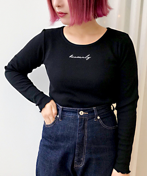 apres jour(アプレジュール)の「ロゴ刺繍ワッフルロンT【ZOZOTOWN限定アイテム】(Tシャツ/カットソー・レディース・ブラック/オフホワイト/ライトベージュ・フリー)」の8枚目の写真