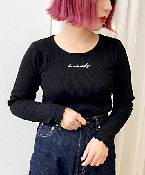 apres jour(アプレジュール)の「ロゴ刺繍ワッフルロンT【ZOZOTOWN限定アイテム】(Tシャツ/カットソー・レディース・ブラック/オフホワイト/ライトベージュ・フリー)」の4枚目の写真