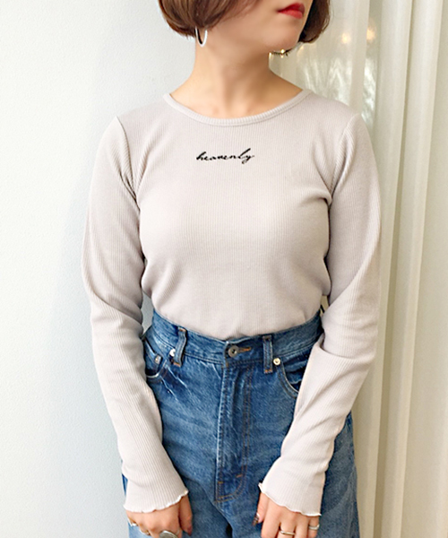 apres jour(アプレジュール)の「ロゴ刺繍ワッフルロンT【ZOZOTOWN限定アイテム】(Tシャツ/カットソー・レディース・ブラック/オフホワイト/ライトベージュ・フリー)」の6枚目の写真