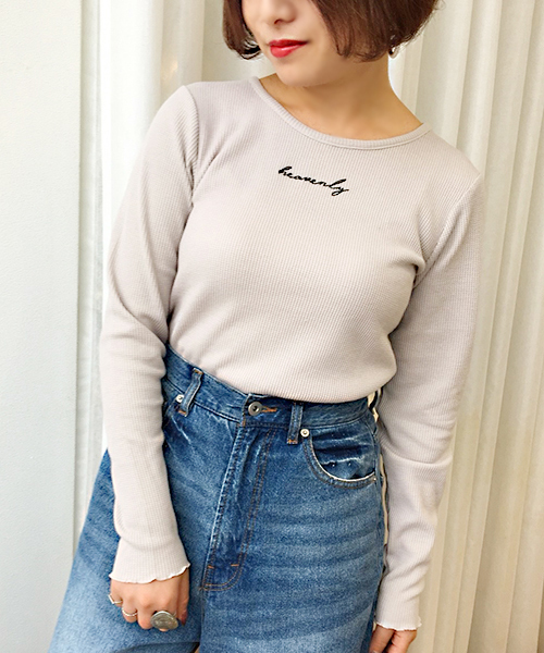 apres jour(アプレジュール)の「ロゴ刺繍ワッフルロンT【ZOZOTOWN限定アイテム】(Tシャツ/カットソー・レディース・ブラック/オフホワイト/ライトベージュ・フリー)」の16枚目の写真