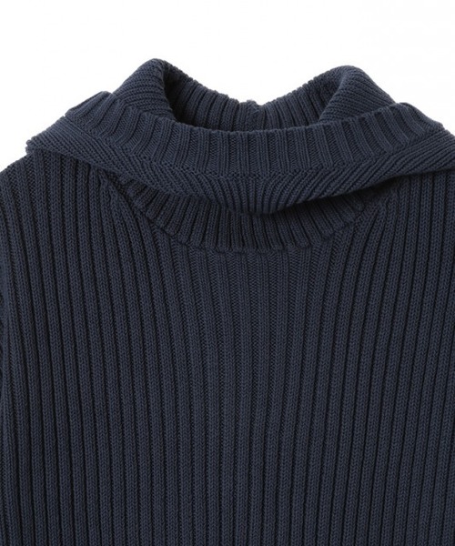 CLANE(クラネ)の「WIDE RIB HOODIE KNIT(ニット/セーター・レディース・ブラック/グリーン/ネイビー・1/2)」の4枚目の写真