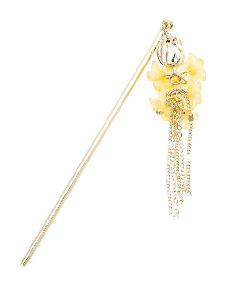 カヤ（カヤ）の「【カヤ】花ブーケメタルフリンジかんざし（その他ヘアアクセサリー・レディース・ホワイト/ピンク/オレンジ/グリーン/パープル・FREE）」の5枚目の写真