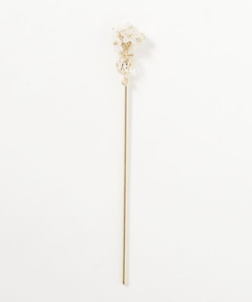 カヤ（カヤ）の「【カヤ】花ブーケメタルフリンジかんざし（その他ヘアアクセサリー・レディース・ホワイト/ピンク/オレンジ/グリーン/パープル・FREE）」の9枚目の写真