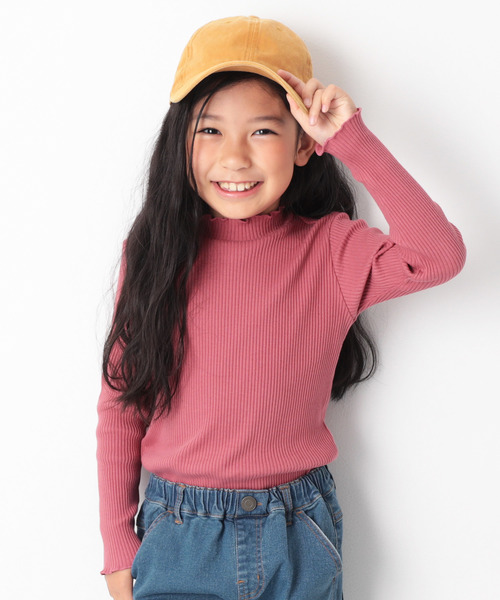 devirock（デビロック）の「リブ長袖Tシャツ（Tシャツ/カットソー・キッズ・ブラック/オフホワイト/杢グレー/パープル系その他/テラコッタ・110cm/100cm/120cm/130cm/140cm/150cm/160cm）」の2枚目の写真