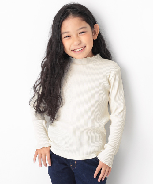 devirock（デビロック）の「リブ長袖Tシャツ（Tシャツ/カットソー・キッズ・ブラック/オフホワイト/杢グレー/パープル系その他/テラコッタ・110cm/100cm/120cm/130cm/140cm/150cm/160cm）」の3枚目の写真