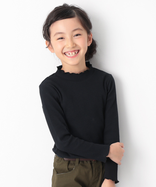 devirock（デビロック）の「リブ長袖Tシャツ（Tシャツ/カットソー・キッズ・ブラック/オフホワイト/杢グレー/パープル系その他/テラコッタ・110cm/100cm/120cm/130cm/140cm/150cm/160cm）」の4枚目の写真