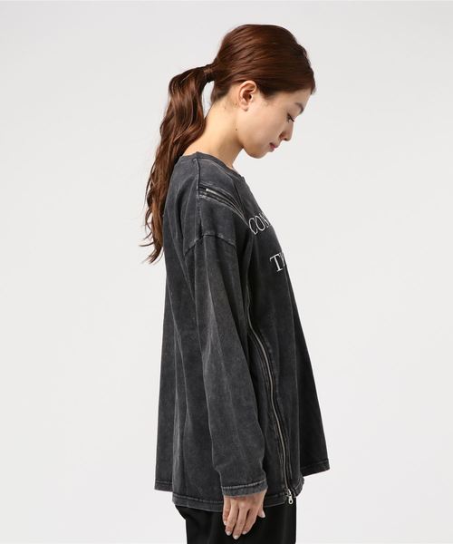 ROGER AND RAW(ロジャーアンドロウ)の「Roger&Raw/サイドZIPピグメントロンT(Tシャツ/カットソー・レディース・ホワイト/スミクロ・M)」の11枚目の写真