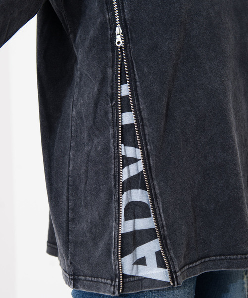 ROGER AND RAW(ロジャーアンドロウ)の「Roger&Raw/サイドZIPピグメントロンT(Tシャツ/カットソー・レディース・ホワイト/スミクロ・M)」の8枚目の写真