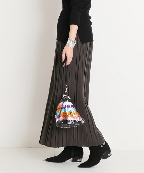 CITYSHOP(シティーショップ)の「シルックサテンプリーツ スカート◆(スカート・レディース・チャコールグレー/グリーン/アイボリー・FREE)」の19枚目の写真